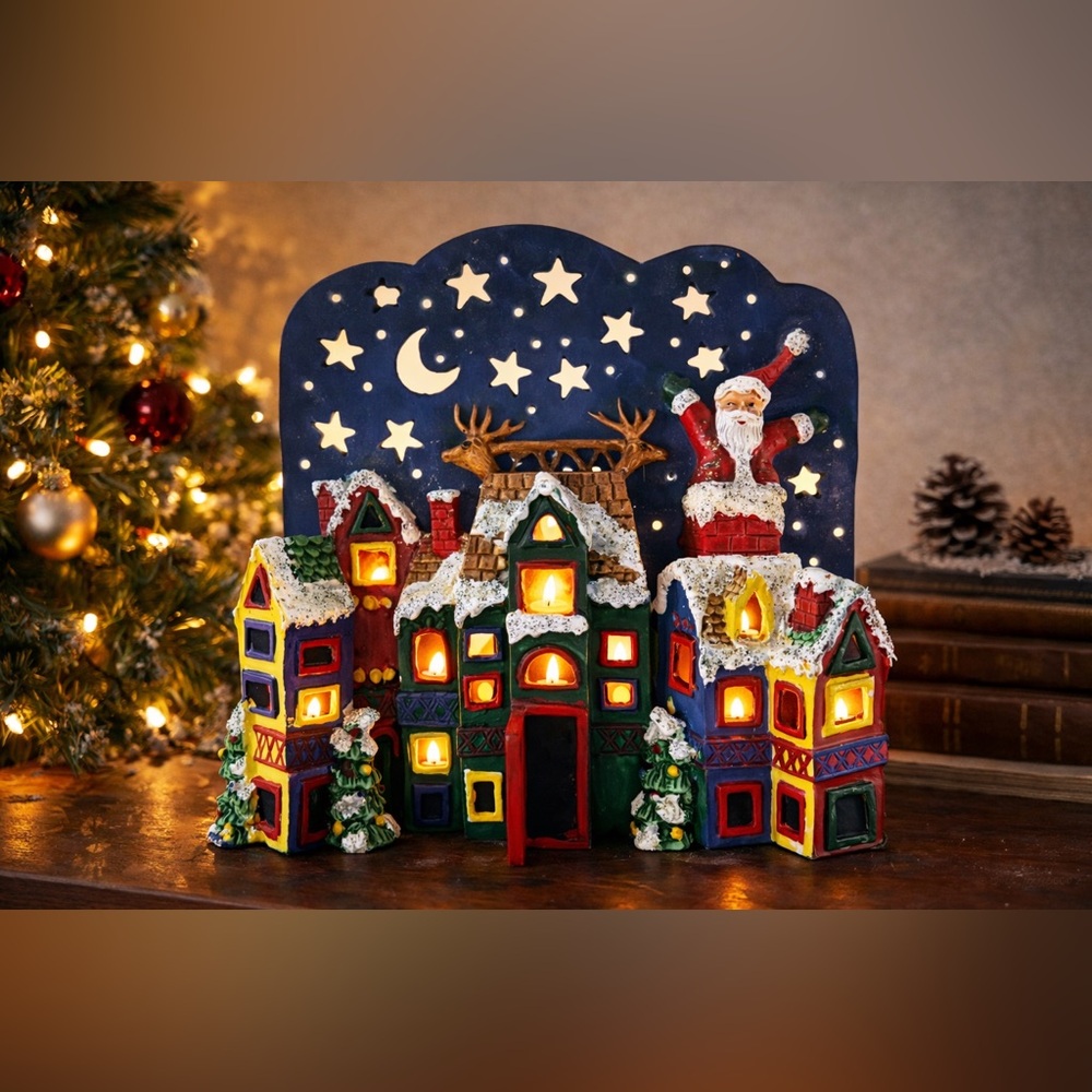 The Magic of Candlelight Handpainted Christmas Holiday Candle Holder